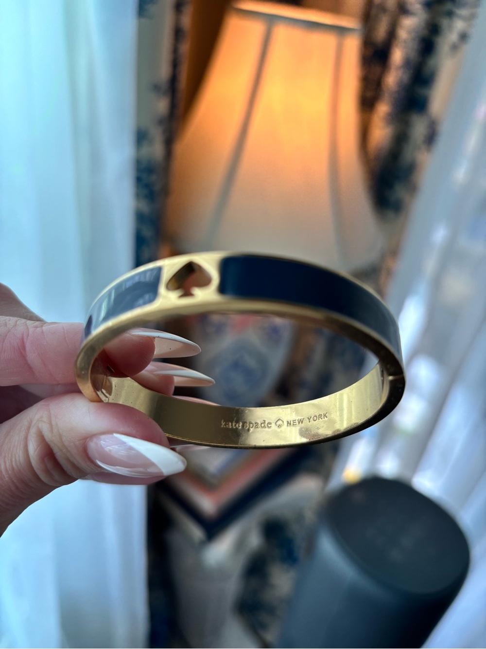 kate spade Gold and Black Navy Cutout Bangle Bracelet